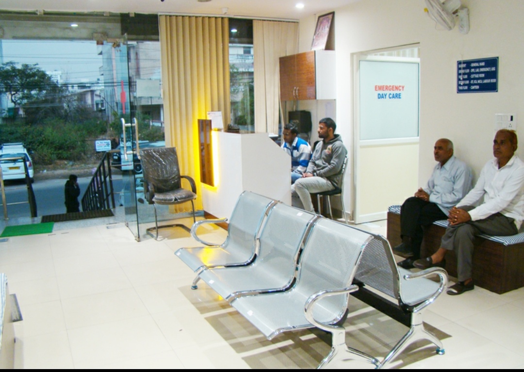 Reception and lobby area at R N Multispeciality Hospital Jaipur